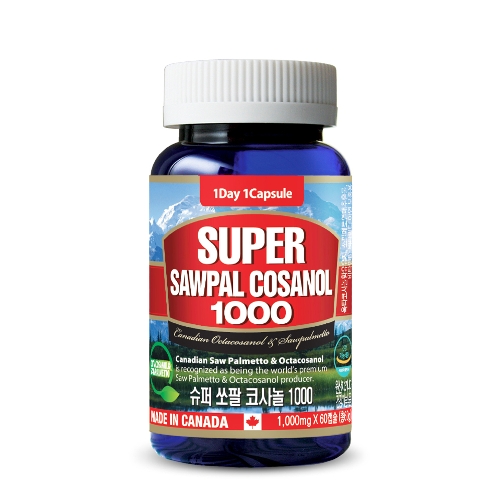 통라이프 <b>슈퍼 쏘팔</b> 코사놀 1000 1000mg x 60캡슐, 1개