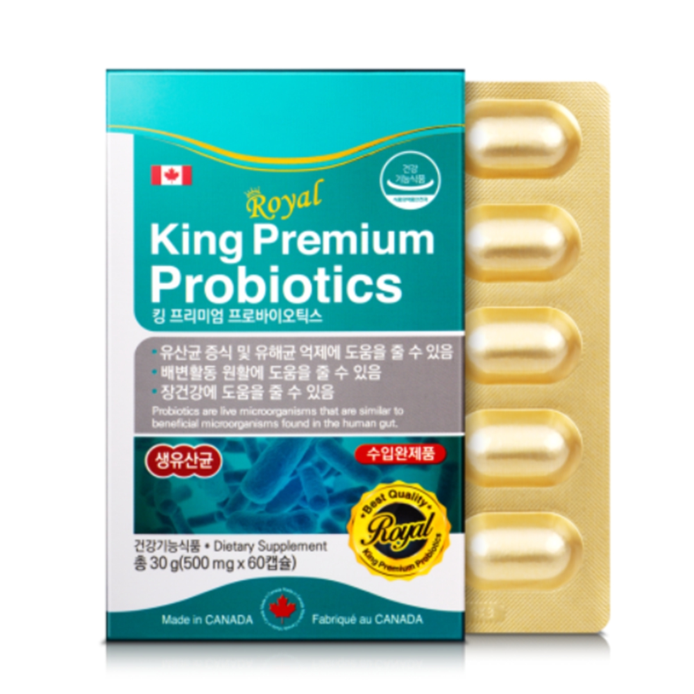 킹 프리미엄 <b>프로바이오틱스</b> 500mg x 60캡슐, 1개