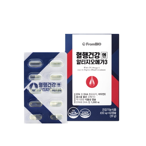 <b>프롬바이오</b> 혈행건강엔 알티지 <b>오메가3</b> 650mg x 60캡슐, 4개