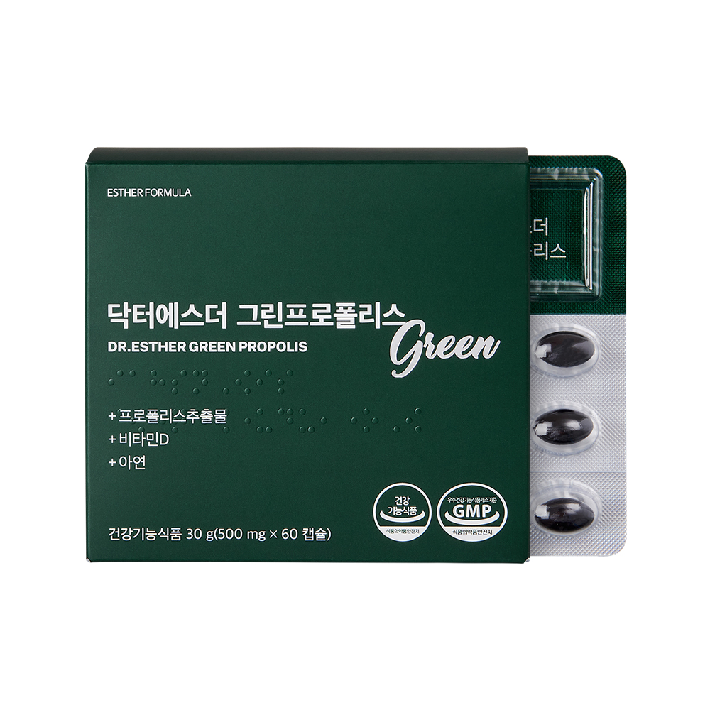 에스더포뮬러 그린<b>프로폴리스</b> 500mg x 60캡슐, 1개