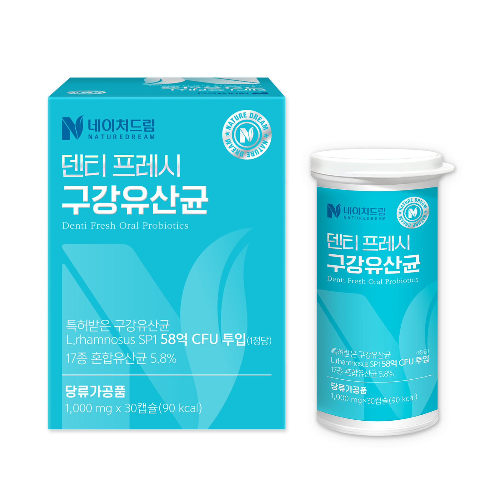 <b>네이처드림</b> 덴티 프레시 구강유산균 1000mg x 30정, 4개