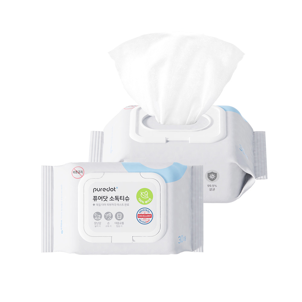 <b>퓨어닷</b> 소독티슈 캡형 30매, 20개