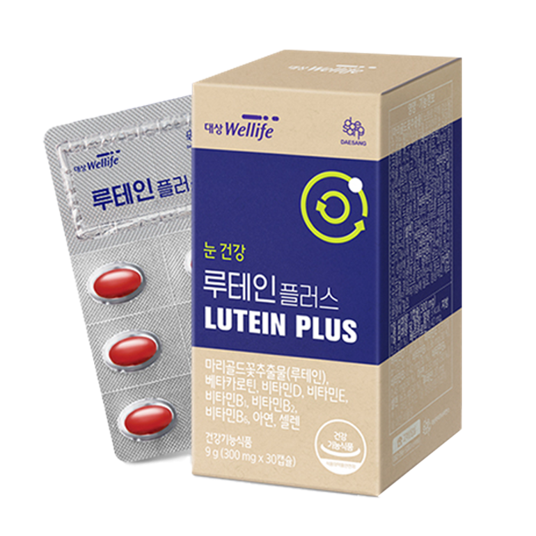 대상웰라이프 루테인 플러스 300mg x 30캡슐, 6개
