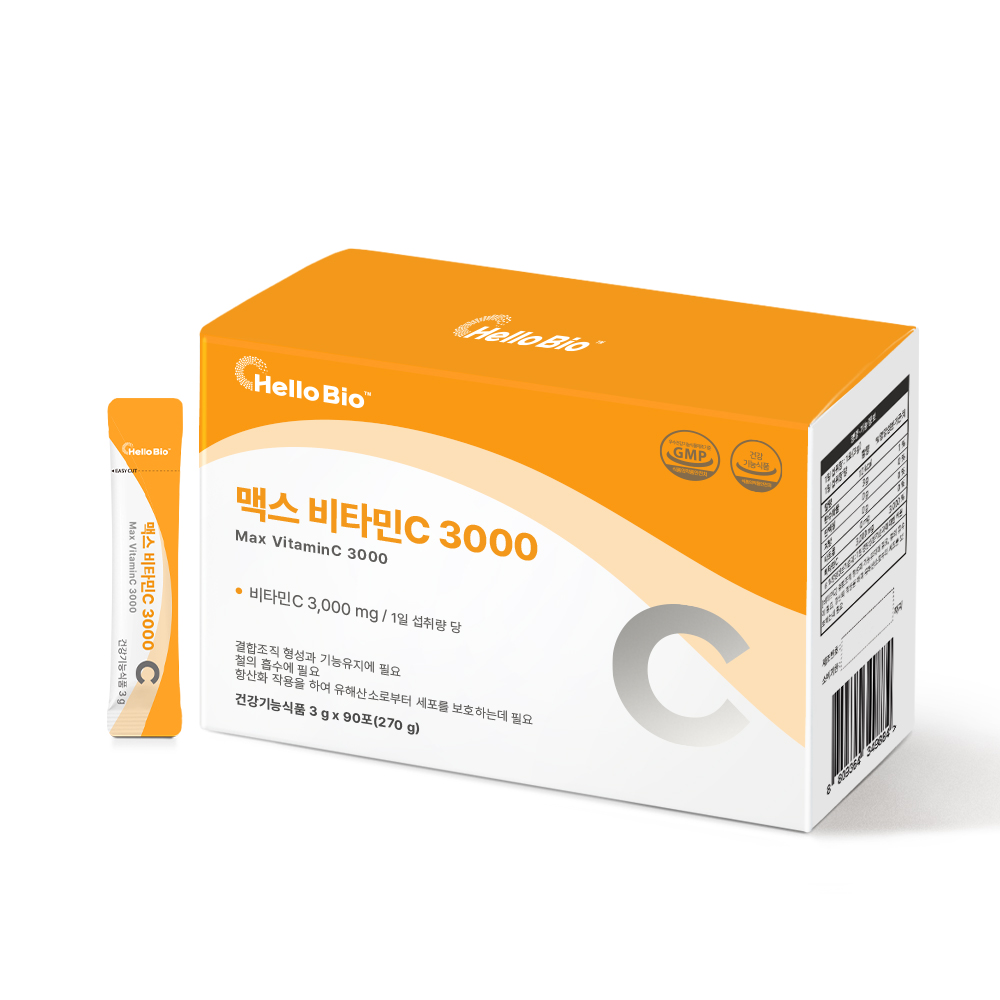 헬로바이오 맥스 <b>비타민C</b> 3000 3g x 90포, 2개