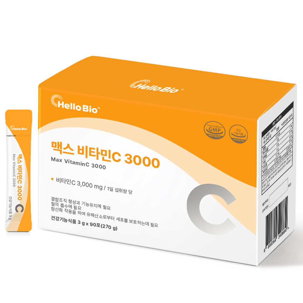헬로바이오 맥스 <b>비타민C</b> 3000 3g x 90포, 2개