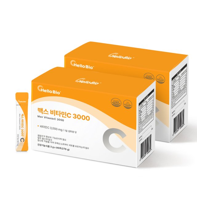 헬로바이오 맥스 <b>비타민C</b> 3000 3g x 90포, 2개