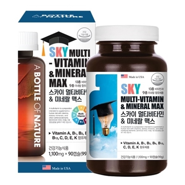 어바틀오브네이처 SKY 멀티비타민 미네랄 맥스 1100mg x 90캡슐, 1개