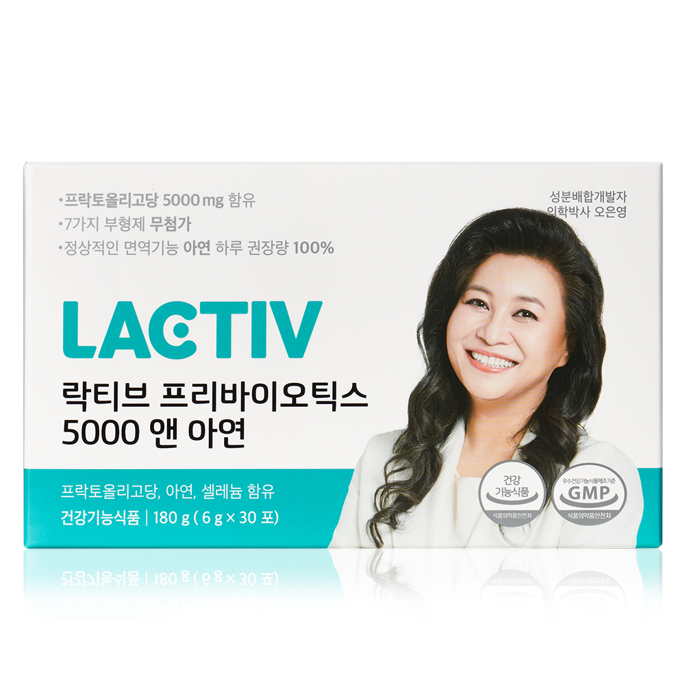 락티브 <b>프리바이오틱스 5000 앤 아연</b> 6g x 30포, 4개
