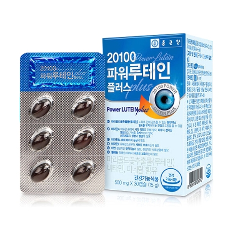 종근당 20100 파워 <b>루테인 플러스</b> 500mg x 30캡슐, 1개