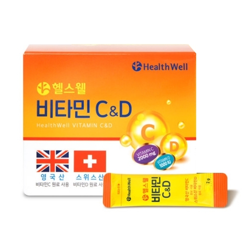 <b>헬스웰 비타민C</b> &amp; D 2g x 30포, 1개