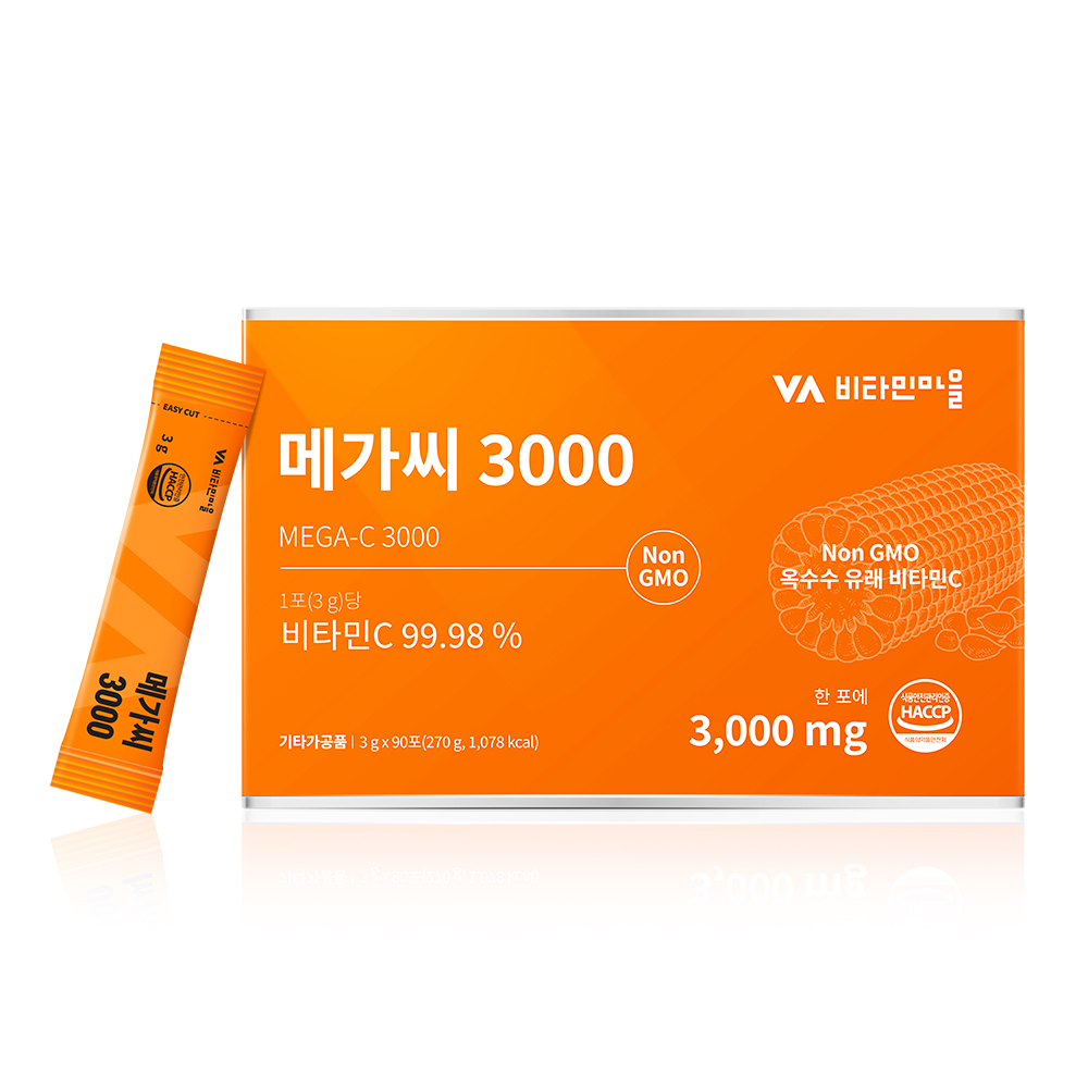 <b>비타민마을</b> 메가씨 3000 비타민C 3g x 90포, 2개