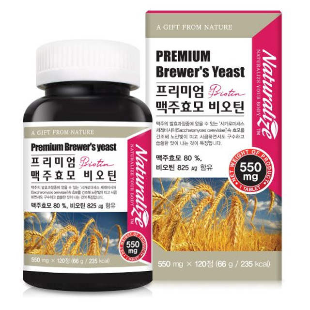 네추럴라이즈 프리미엄 <b>맥주효모</b> 비오틴 550mg x 120정, 1개