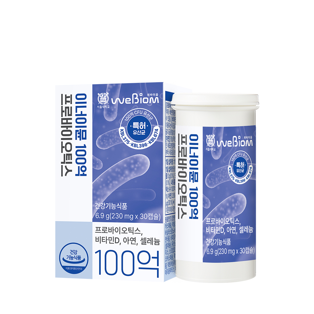 위바이옴 이너이뮨 100억 프로바이오틱스 230mg x 30캡슐, 3개
