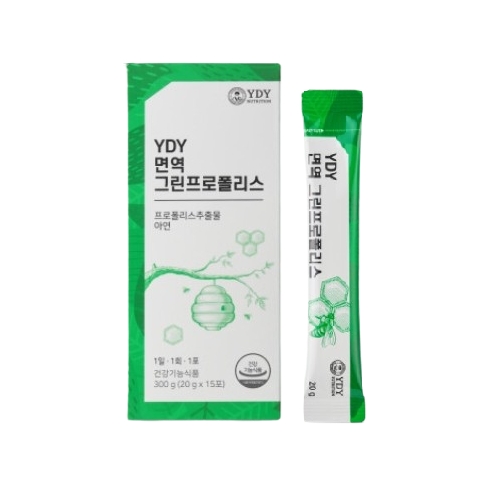 <b>와이디와이</b>뉴트리션 면역 그린 프로폴리스 20g x 15포, 4개