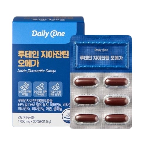 <b>데일리원</b> 루테인 지아잔틴 오메가 1050mg x 30캡슐, 3개