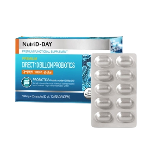 뉴트리디데이 다이렉트 100억 유산균 500mg x 60캡슐, 3개