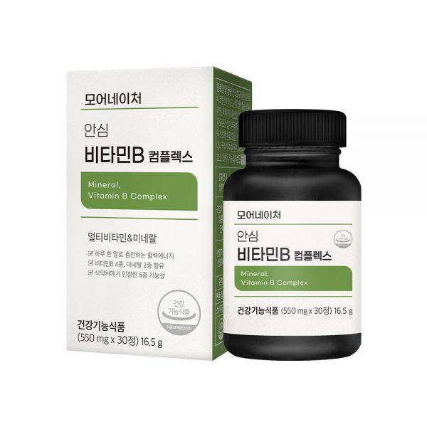 모어네이처 안심 <b>비타민</b>B 컴플렉스 550mg x 30정, 4개