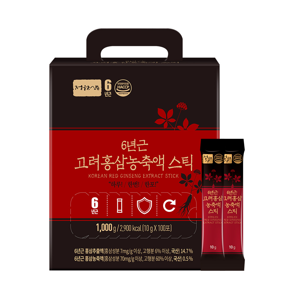 정원삼 6년근 고려홍삼농축액 스틱 10g x 100포, 1개