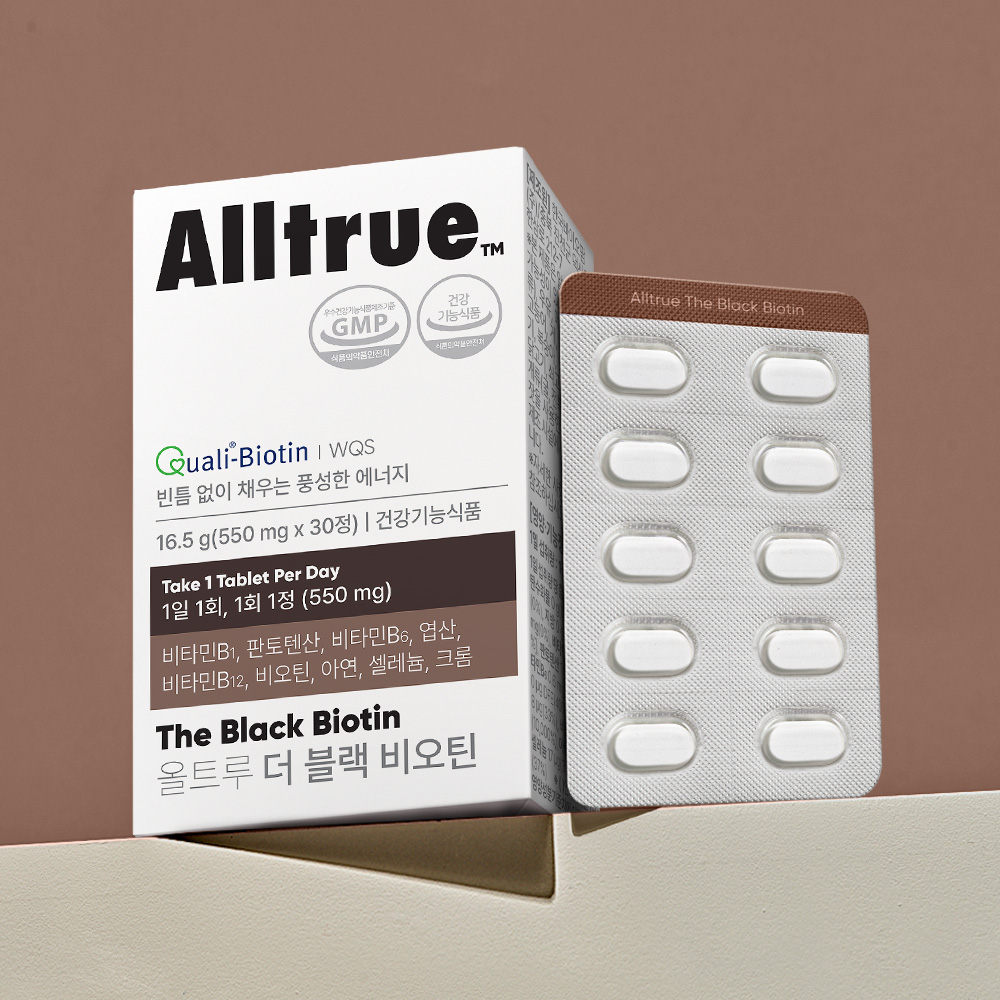 올트루 더 블랙 <b>비오틴</b> 550mg x 30정, 5개