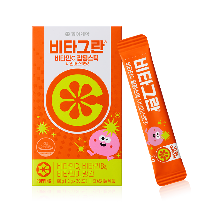 비타그란 비타민C 팝핑스틱 샤인머스캣맛 2g x 30포, 3개