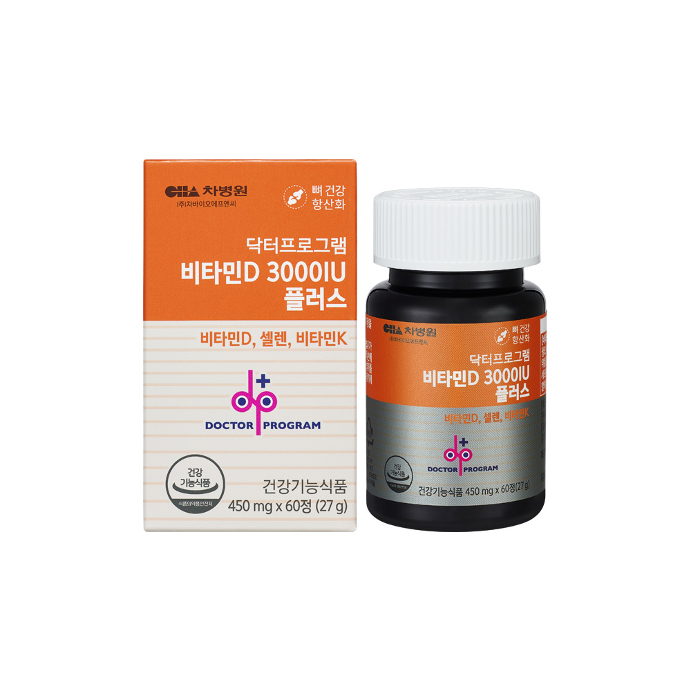 닥터프로그램 비타민D 3000IU 플러스 450mg x 60정, 1개