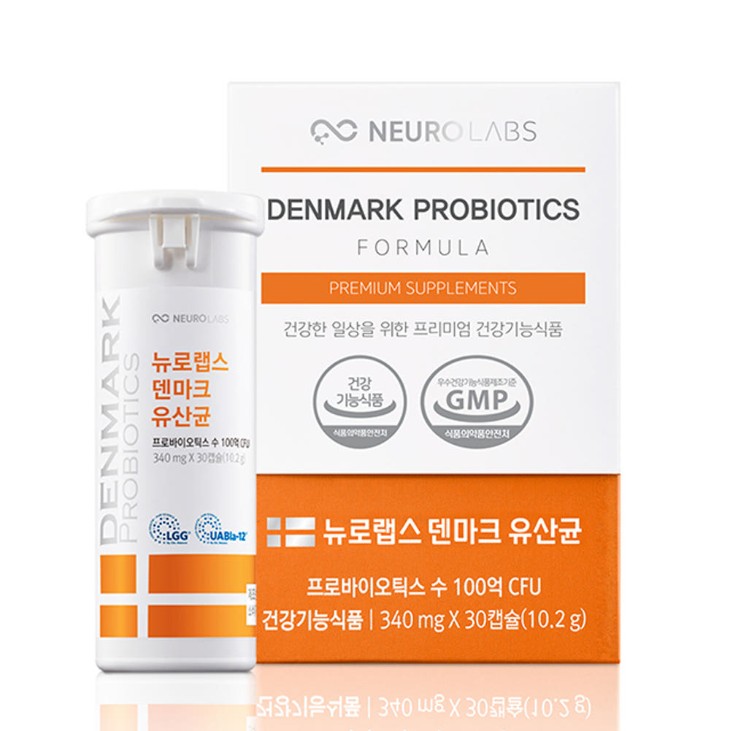 뉴로랩스 덴마크 유산균 340mg x 30캡슐, 3개
