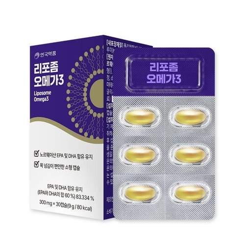 안국약품 리포좀 <b>오메가</b>3 <b>300mg</b> x 30캡슐, 1개