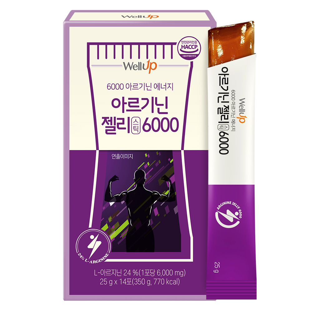 RAWEL 아르기닌 젤리스틱 6000 25g x 14포, 1개