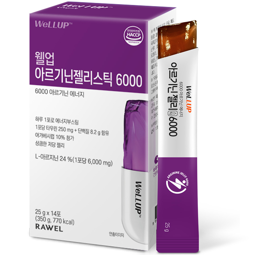 RAWEL <b>아르기닌</b> 젤리스틱 6000 25g x 14포, 3개
