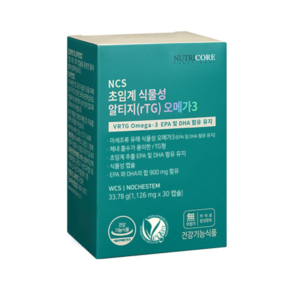뉴트리코어 <b>식물성</b> 알티지 <b>오메가</b>3 1126mg x 30캡슐, 1개