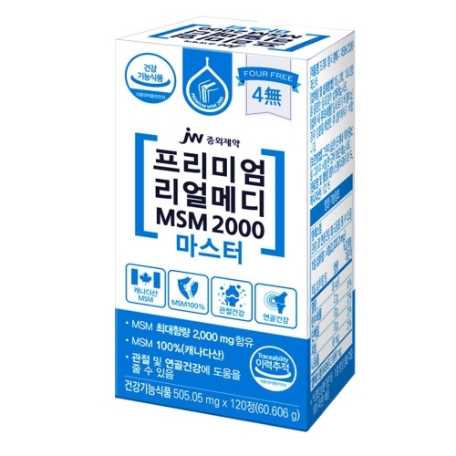 JW중외제약 프리미엄 리얼메디 MSM 2000 마스터 505.05mg x 120정, 3개