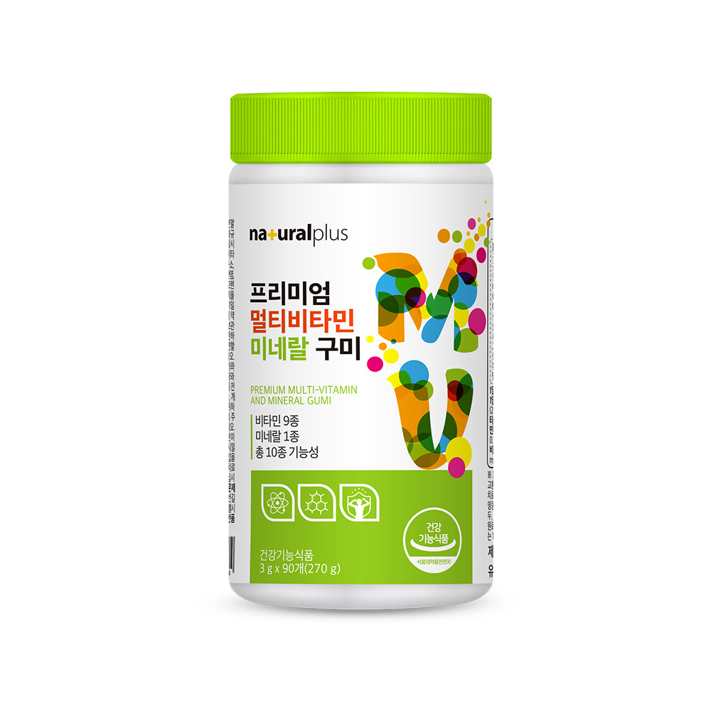 내츄럴플러스 프리미엄 <b>멀티</b>비타민 <b>미네랄</b> 구미 3g x 90구미, 2개