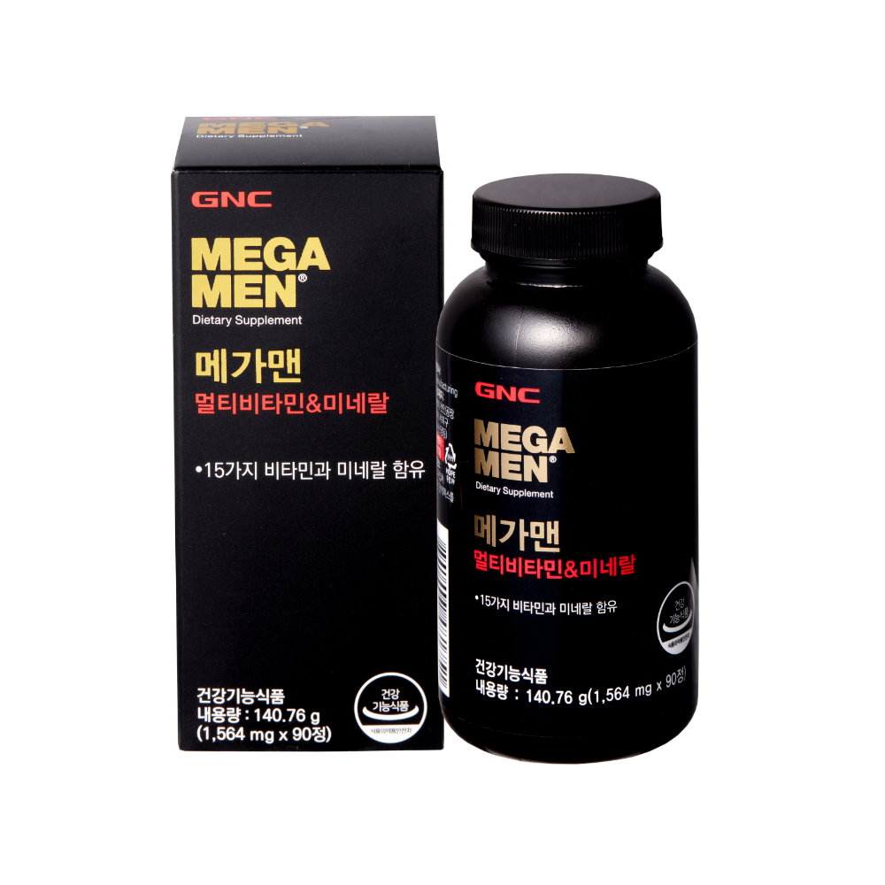 GNC 메가맨 멀티비타민 미네랄 1564mg x 90정, 3개