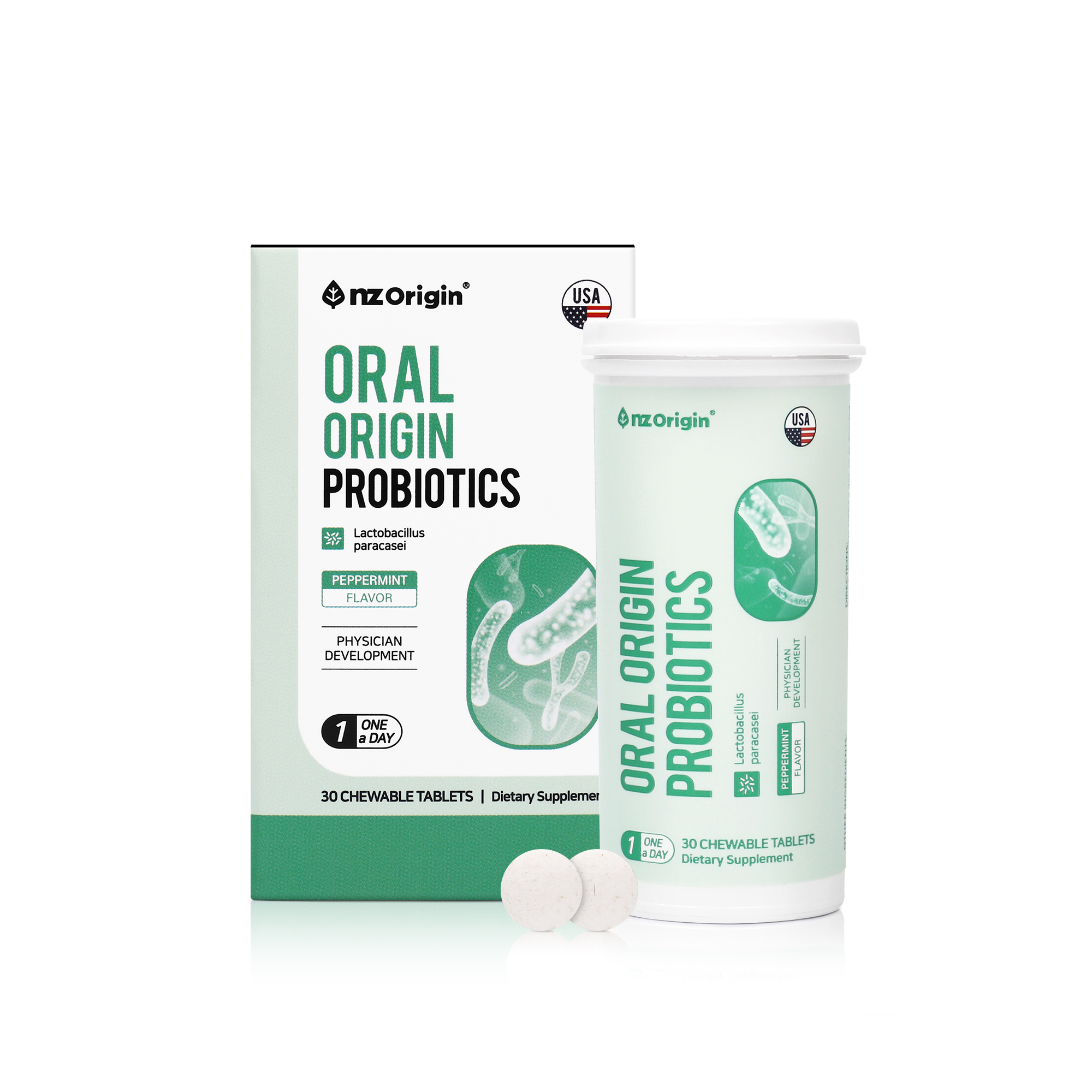 <b>엔젯오리진</b> 오랄 오리진 <b>프로바이오틱스</b> 페퍼민트맛 700mg x 30캡슐, 2개