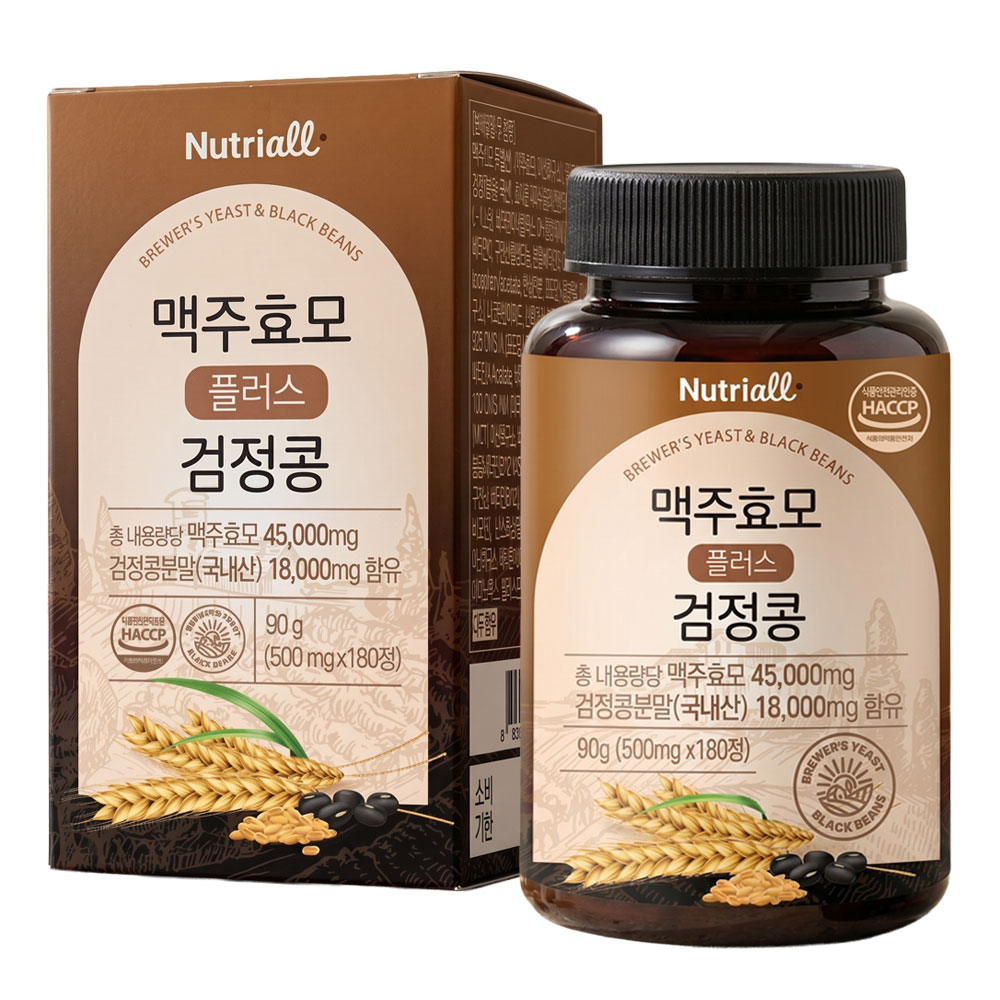 뉴트리올 <b>맥주효모</b> 플러스 검정콩 500mg x 180정, 1개