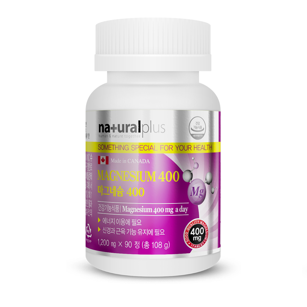 내츄럴플러스 <b>마그네슘</b> 400 1200mg x 90정, 4개