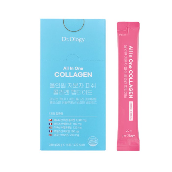 닥터올로지 올인원 저분자 <b>피쉬 콜라겐</b> 펩타이드 20g x 14포, 2개