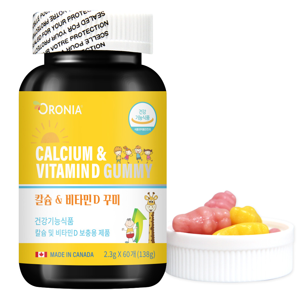 오로니아 칼슘 &amp; 비타민D 꾸미  2.3g x 60구미, 1개