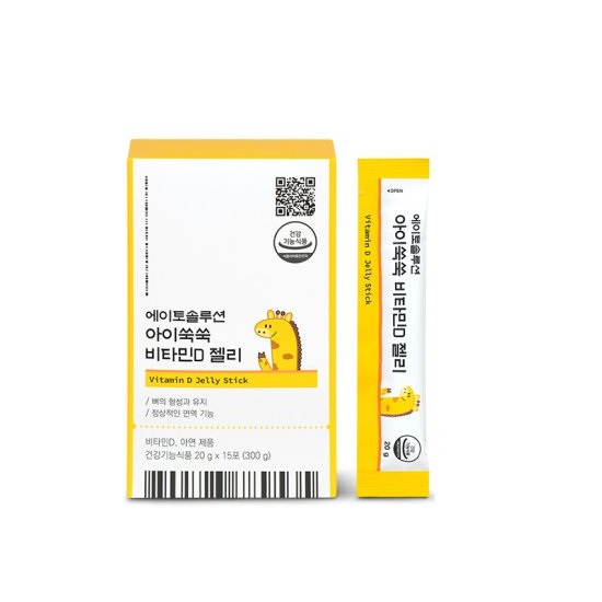 에이토<b>솔루션 비타민D</b> 젤리스틱 20g x 15포, 1개