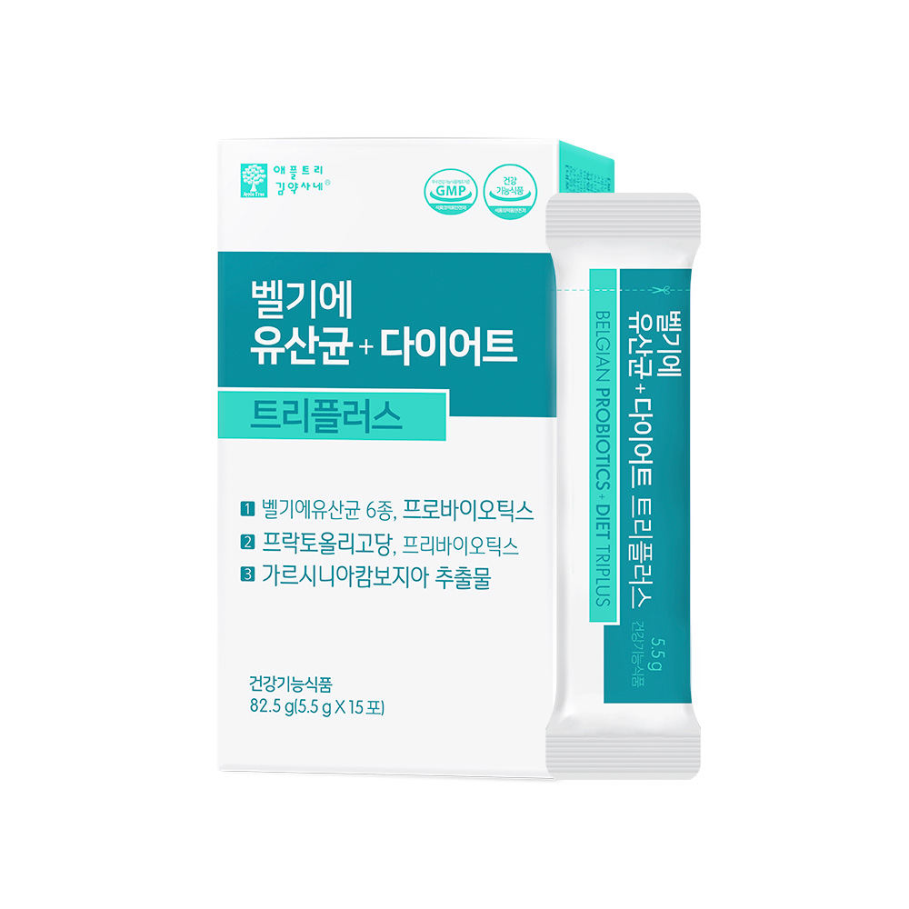 애플트리김약사네 벨기에 유산균 다이어트 트리플러스 5.5g x 14포, 1개