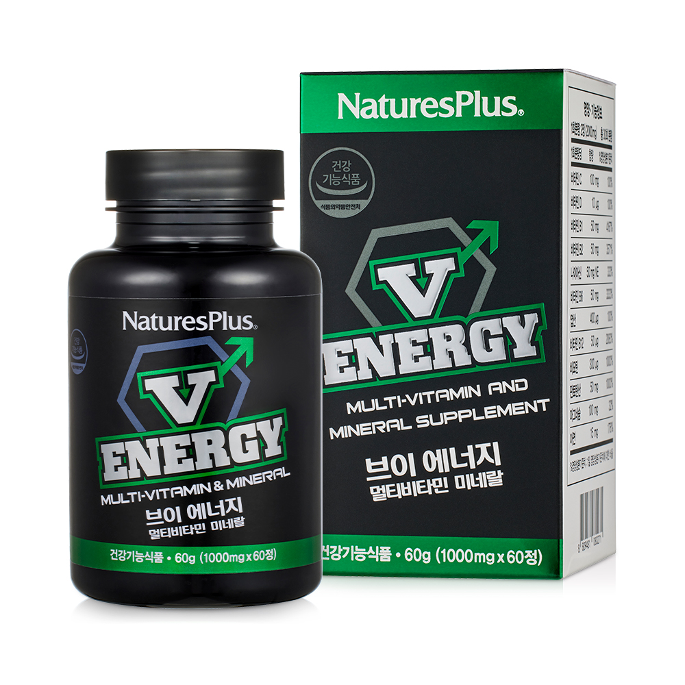 <b>네이처스플러스</b> 브이<b>에너지</b> 멀티비타민 미네랄 1000mg x 60정, 4개
