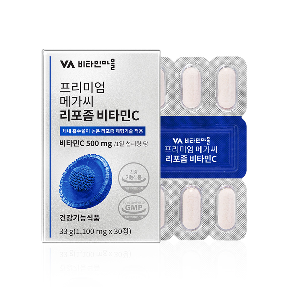 비타민마을 프리미엄 메가씨 <b>리포좀 비타민C</b> 1100mg x 30정, 6개