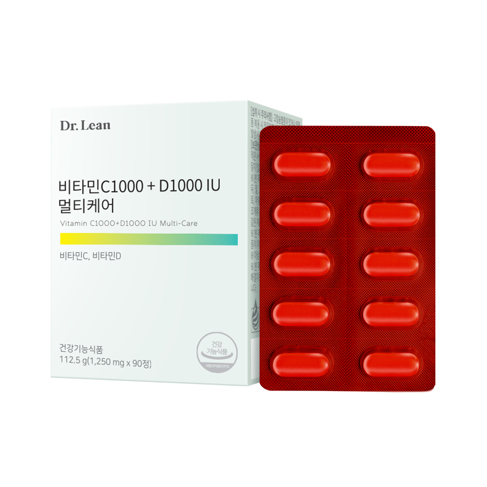 닥터린 비타민C1000 + D1000 IU 멀티케어 1250mg x 90정, 2개