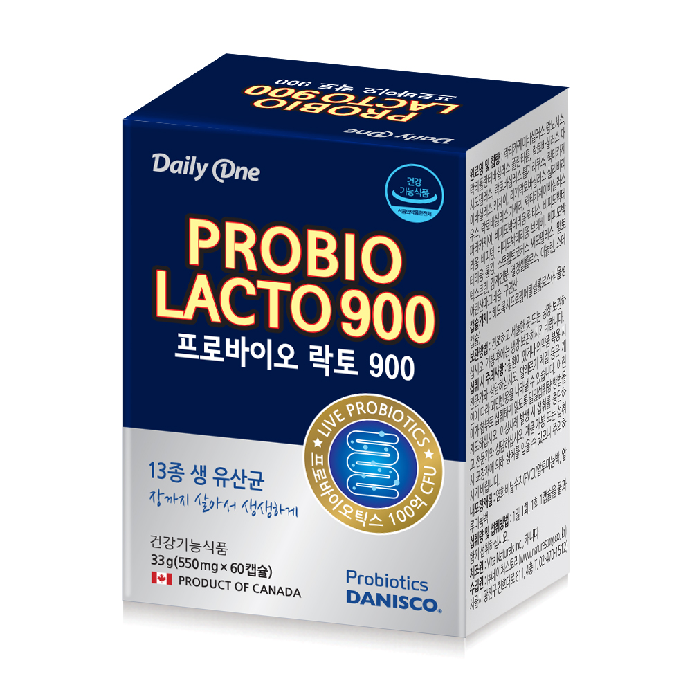 <b>데일리원</b> 프로바이오 락토 900 550mg x 60캡슐, 3개
