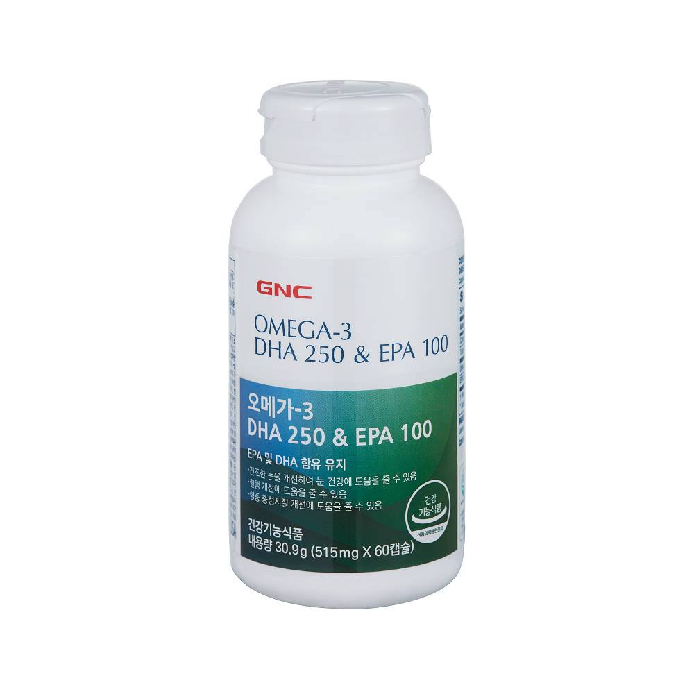 GNC 오메가3 <b>DHA</b> <b>250</b>  EPA 100 500mg x 60캡슐, 1개