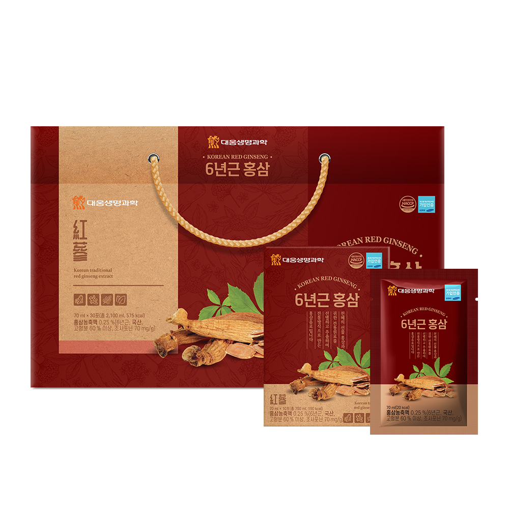 대웅생명과학 6년근 홍삼 70ml x 30개입, 4개