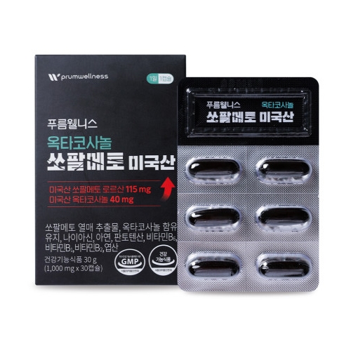 <b>푸름웰니스</b> 옥타코사놀 쏘팔메토 1000mg x 30캡슐, 1개