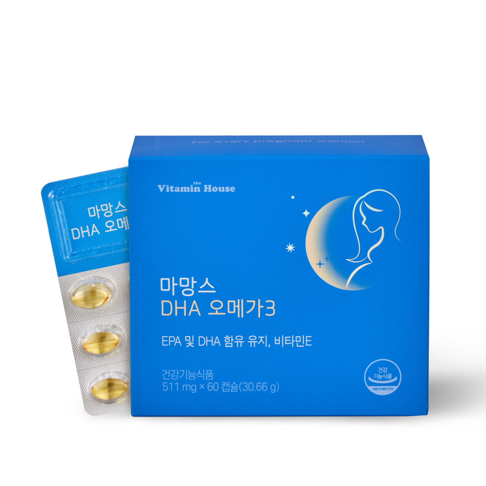 비타민하우스 마망스 DHA <b>오메가3</b> 511mg x 60캡슐, 3개