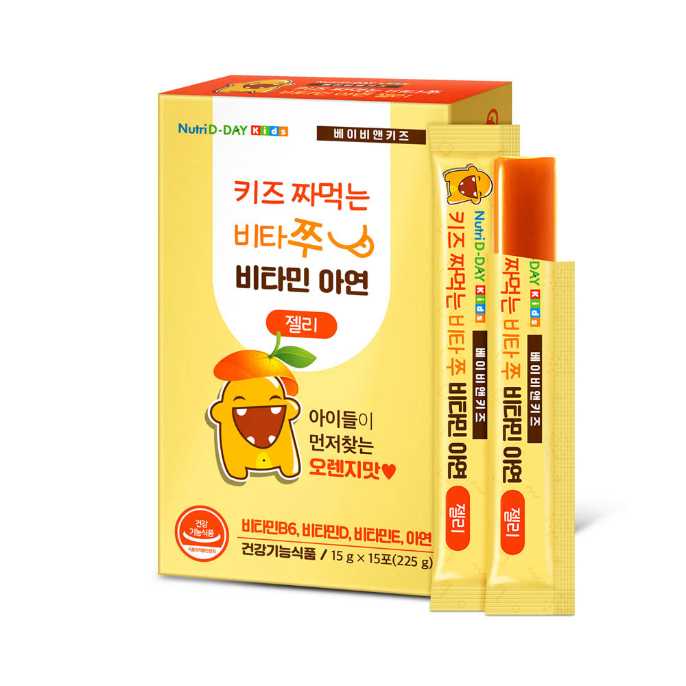 뉴트리디데이 키즈 짜먹는 비타쭈 비타민 아연 젤리 15g x 15포, 1개