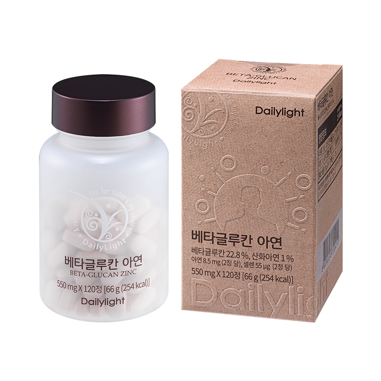 데일리라이트 <b>베타글루칸</b> 아연 550mg x 120정, 1개